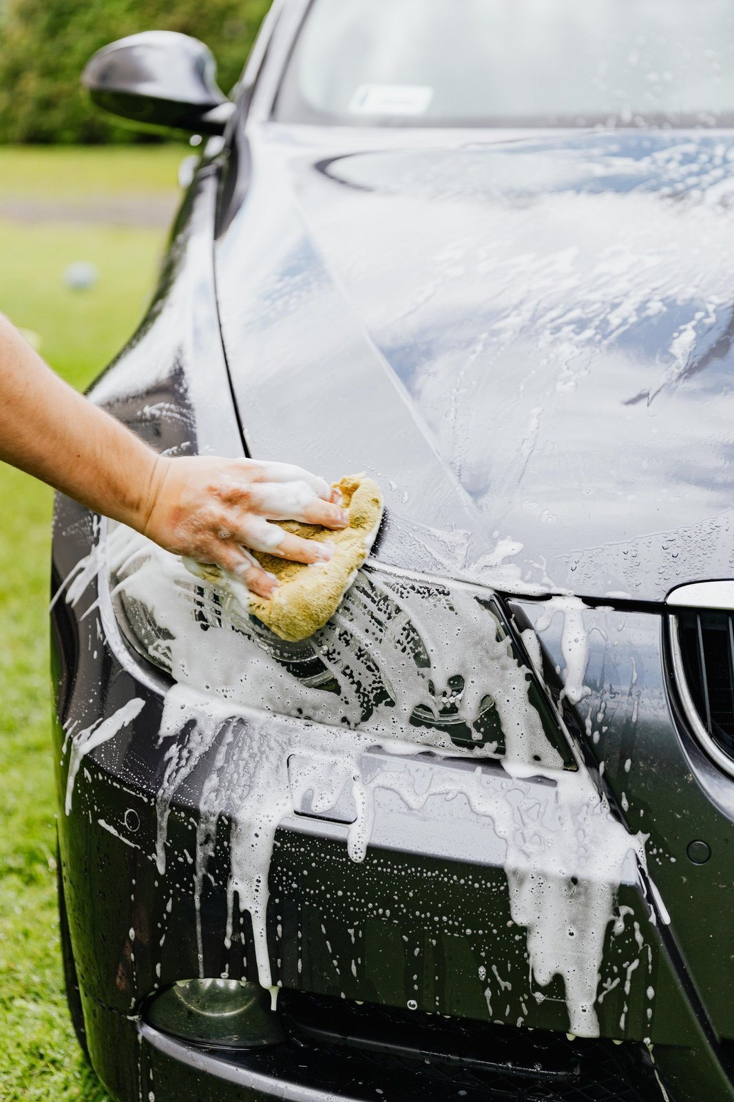 Hand wash in progress